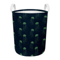 Zentangle Jellyfish Pattern Print Round Laundry Basket