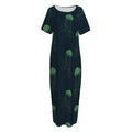 Zentangle Jellyfish Pattern Print Short Sleeve Long Nightdress