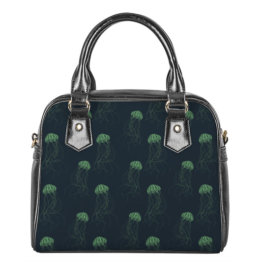 Zentangle Jellyfish Pattern Print Shoulder Handbag