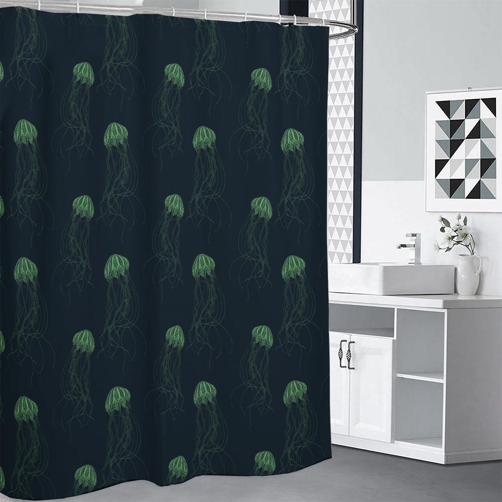 Zentangle Jellyfish Pattern Print Shower Curtain