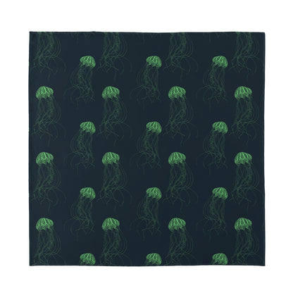 Zentangle Jellyfish Pattern Print Silk Bandana