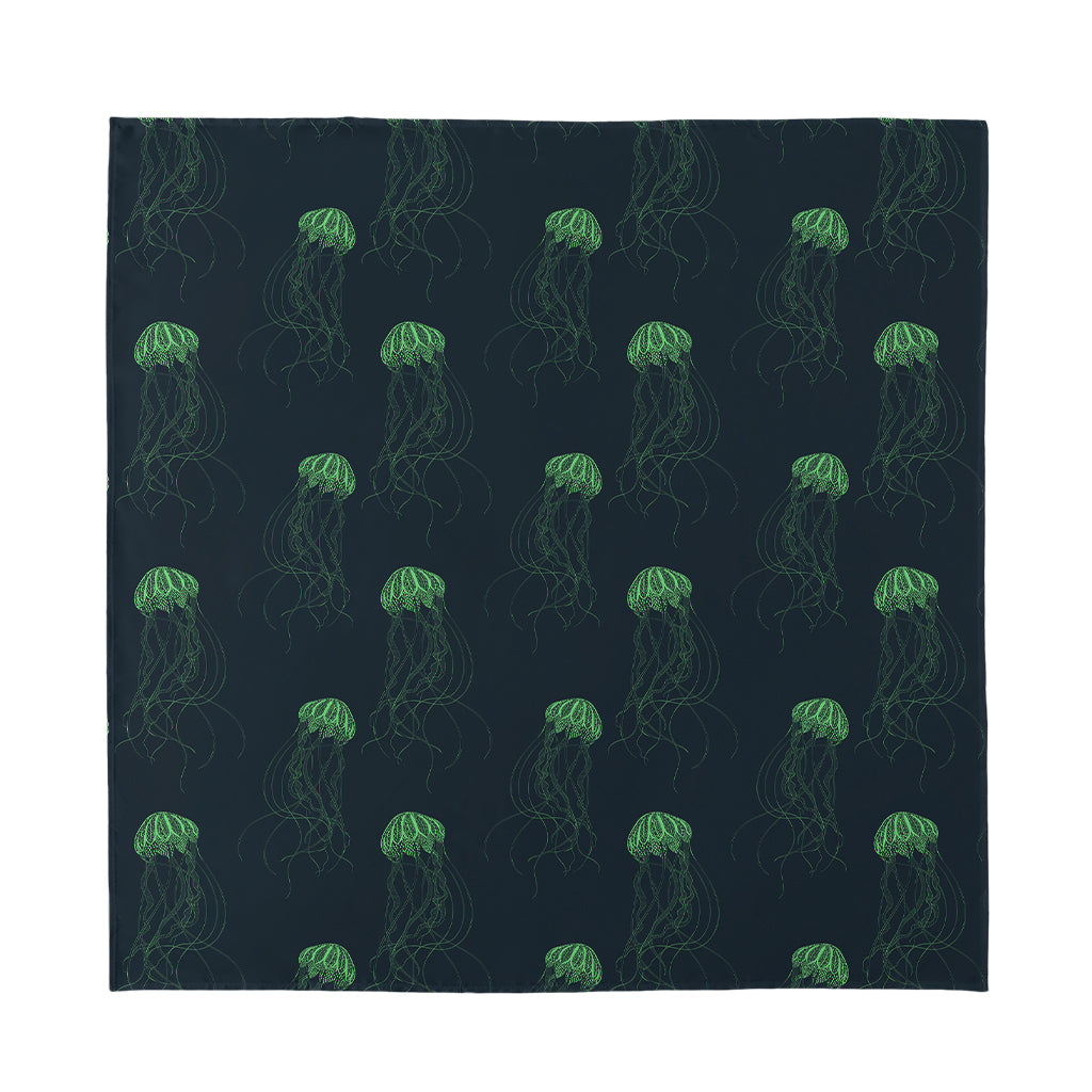 Zentangle Jellyfish Pattern Print Silk Bandana