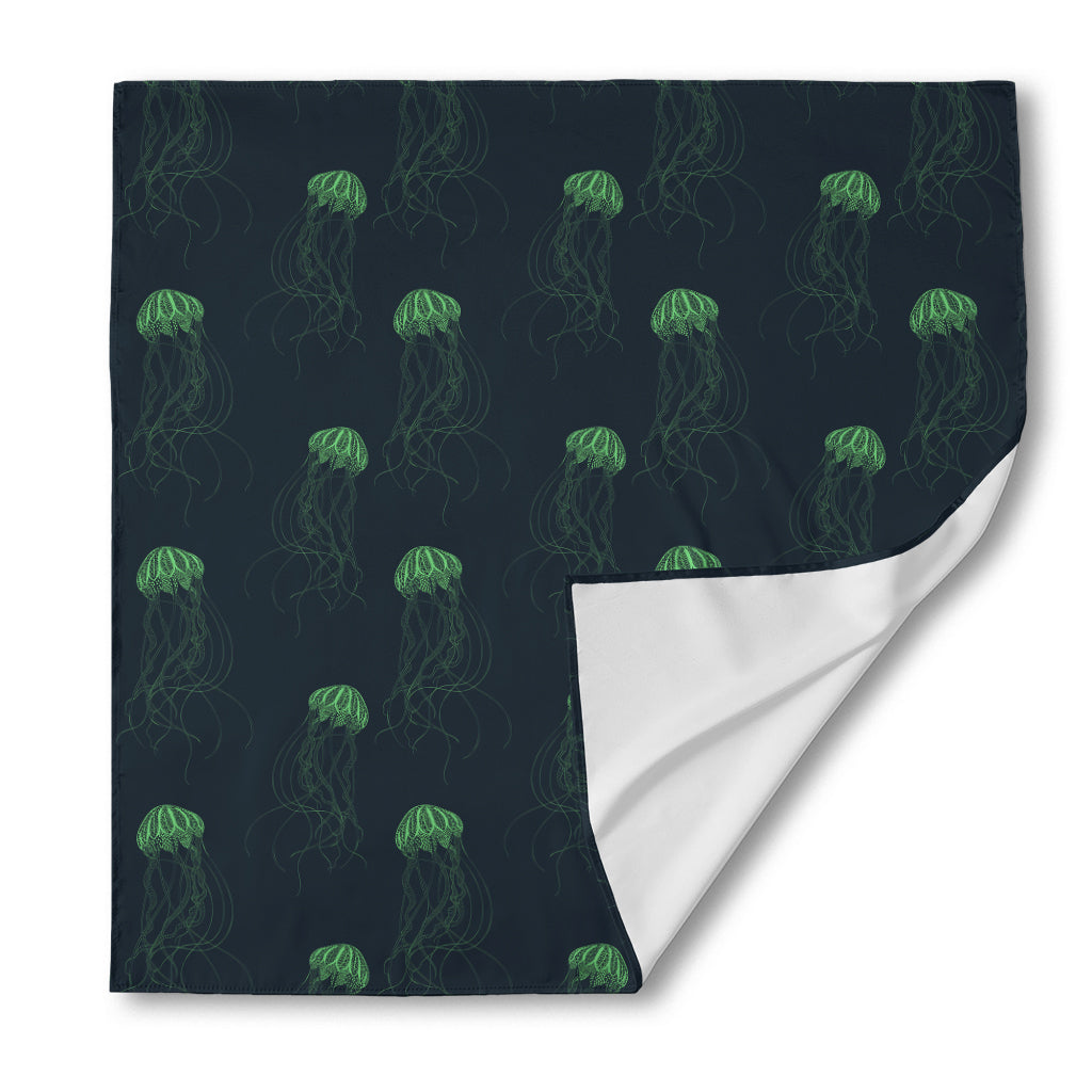 Zentangle Jellyfish Pattern Print Silk Bandana