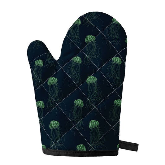 Zentangle Jellyfish Pattern Print Single Oven Mitt