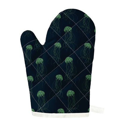 Zentangle Jellyfish Pattern Print Single Oven Mitt