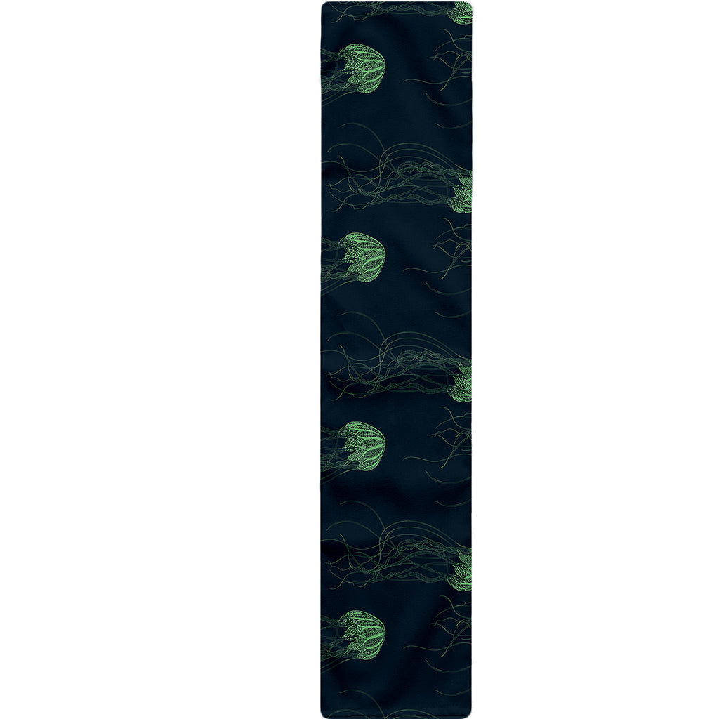 Zentangle Jellyfish Pattern Print Table Runner