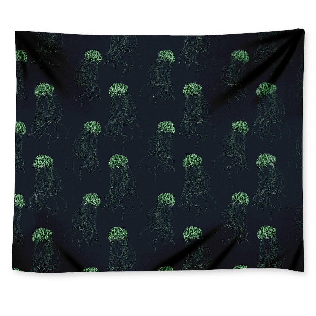 Zentangle Jellyfish Pattern Print Tapestry