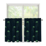 Zentangle Jellyfish Pattern Print Tier Curtains