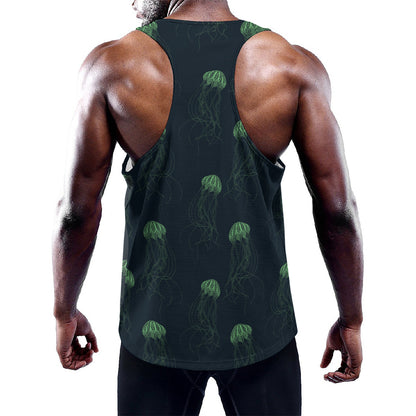 Zentangle Jellyfish Pattern Print Training Tank Top