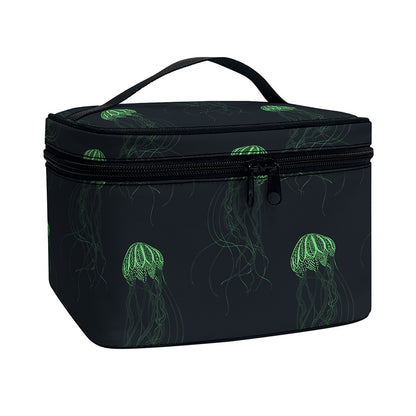 Zentangle Jellyfish Pattern Print Travel Makeup Bag