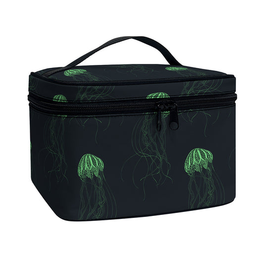 Zentangle Jellyfish Pattern Print Travel Makeup Bag