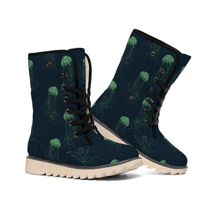 Zentangle Jellyfish Pattern Print Winter Boots