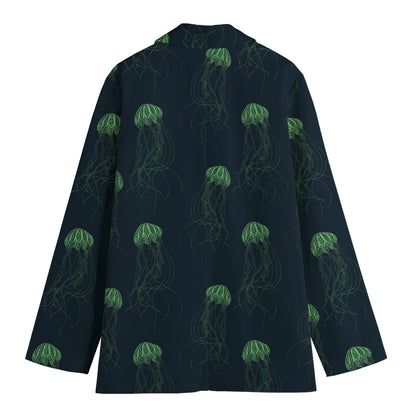 Zentangle Jellyfish Pattern Print Women's Blazer