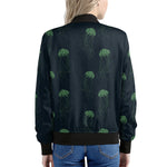 Zentangle Jellyfish Pattern Print Women's Bomber Jacket