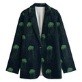 Zentangle Jellyfish Pattern Print Women's Cotton Blazer
