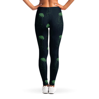 Zentangle Jellyfish Pattern Print Women's Leggings