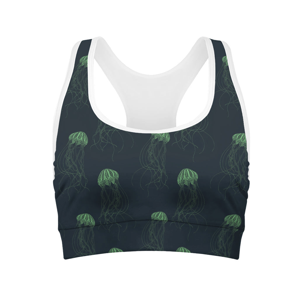 Zentangle Jellyfish Pattern Print Women's Sports Bra