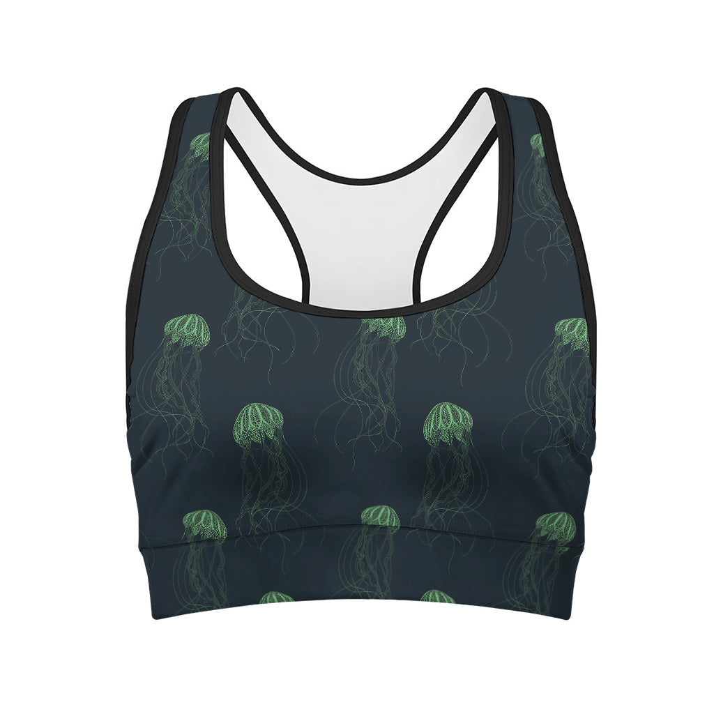 Zentangle Jellyfish Pattern Print Women's Sports Bra