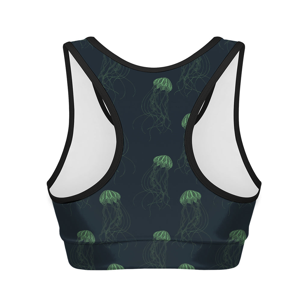 Zentangle Jellyfish Pattern Print Women's Sports Bra
