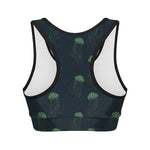 Zentangle Jellyfish Pattern Print Women's Sports Bra