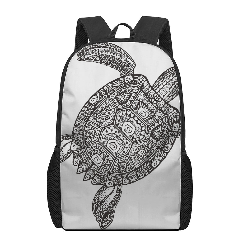 Zentangle Sea Turtle Print 17 Inch Backpack