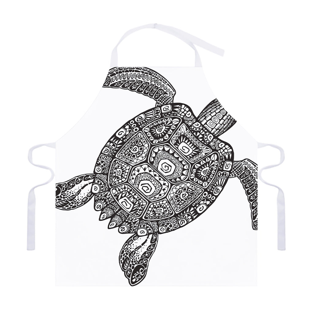 Zentangle Sea Turtle Print Adjustable Apron