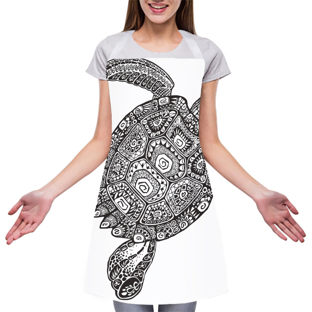 Zentangle Sea Turtle Print Adjustable Apron