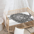 Zentangle Sea Turtle Print Baby Crib Sheet