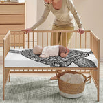 Zentangle Sea Turtle Print Baby Crib Sheet