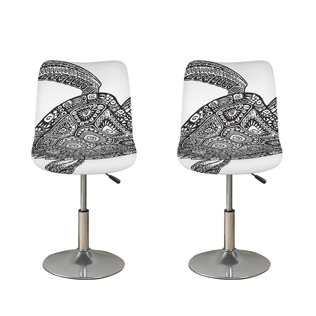 Zentangle Sea Turtle Print Bar Stool Covers