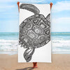 Zentangle Sea Turtle Print Beach Towel