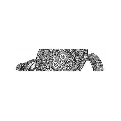 Zentangle Sea Turtle Print Bed Runner