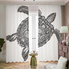 Zentangle Sea Turtle Print Blackout Pencil Pleat Curtains