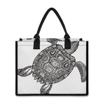 Zentangle Sea Turtle Print Canvas Tote Bag