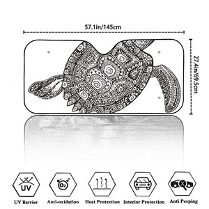 Zentangle Sea Turtle Print Car Windshield Sun Shade