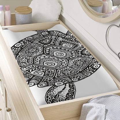 Zentangle Sea Turtle Print Changing Pad Cover