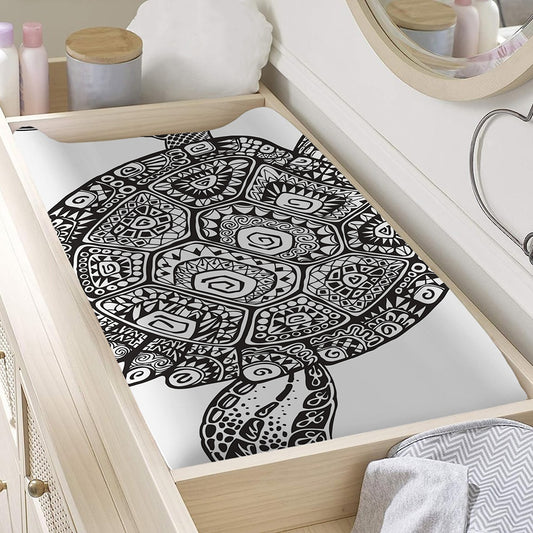 Zentangle Sea Turtle Print Changing Pad Cover