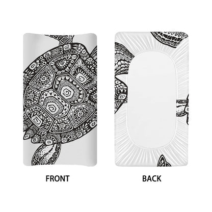 Zentangle Sea Turtle Print Changing Pad Cover