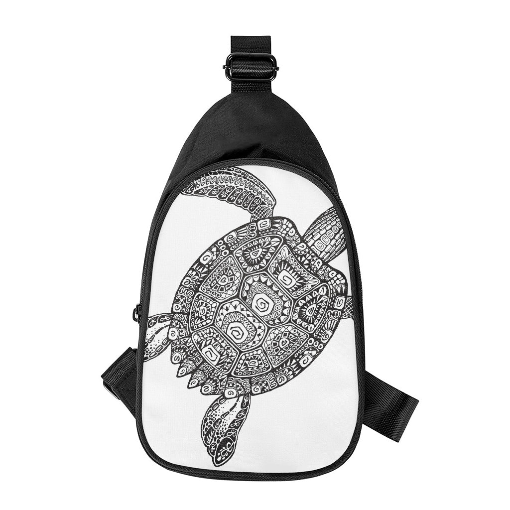 Zentangle Sea Turtle Print Chest Bag