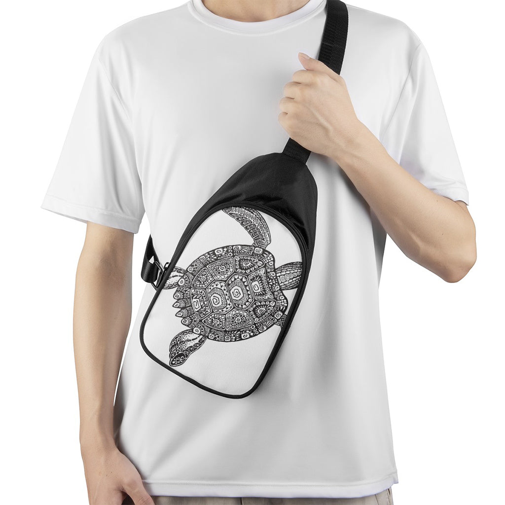 Zentangle Sea Turtle Print Chest Bag