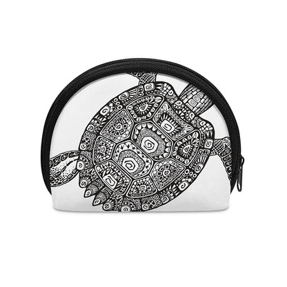 Zentangle Sea Turtle Print Coin Purse