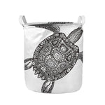 Zentangle Sea Turtle Print Collapsible Laundry Basket