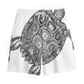 Zentangle Sea Turtle Print Cotton Shorts