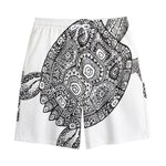 Zentangle Sea Turtle Print Cotton Shorts