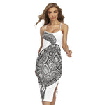 Zentangle Sea Turtle Print Cross Back Cami Dress