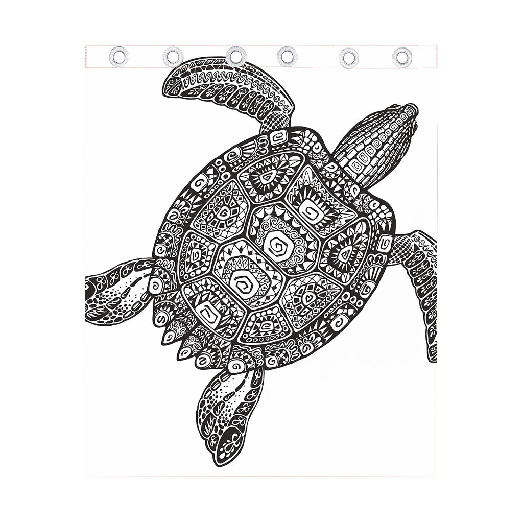 Zentangle Sea Turtle Print Curtain