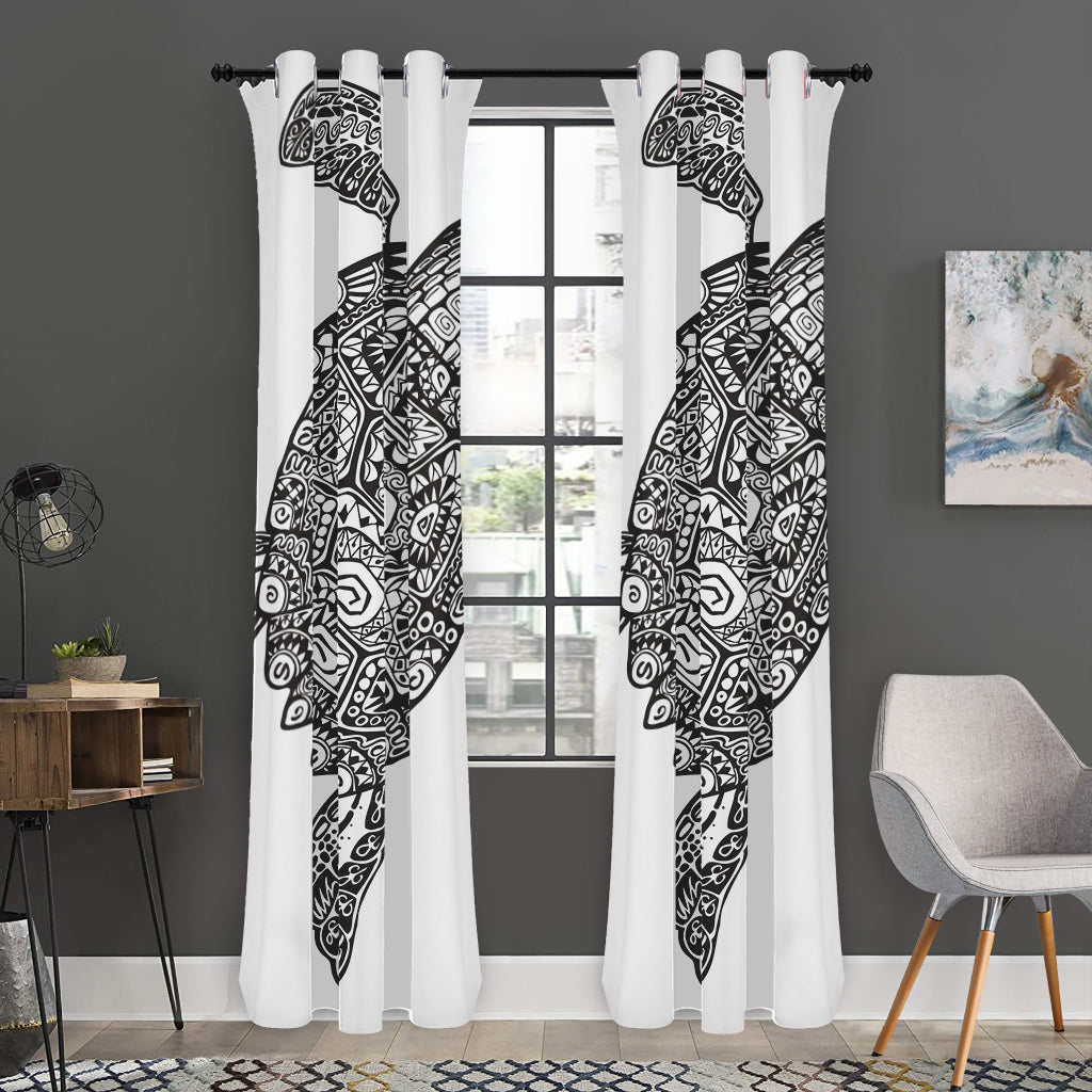 Zentangle Sea Turtle Print Curtain