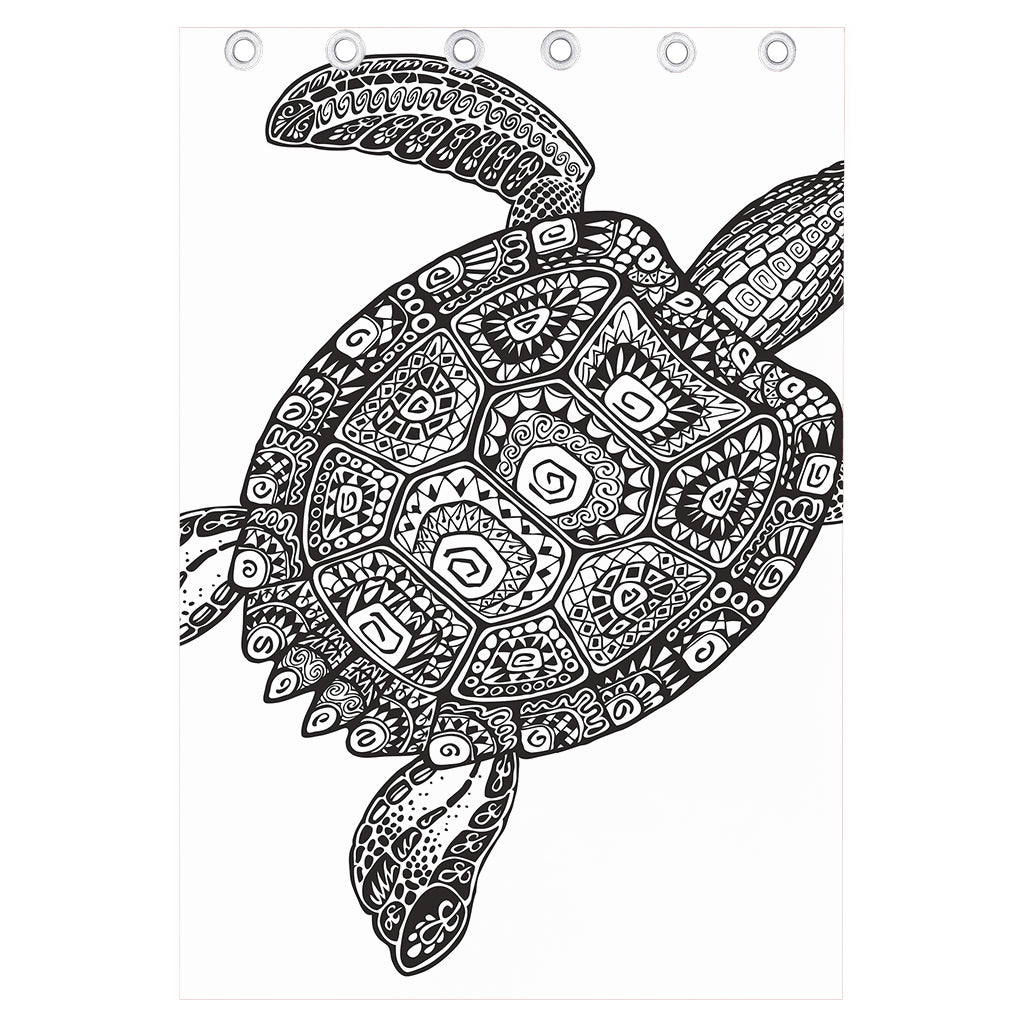 Zentangle Sea Turtle Print Curtain