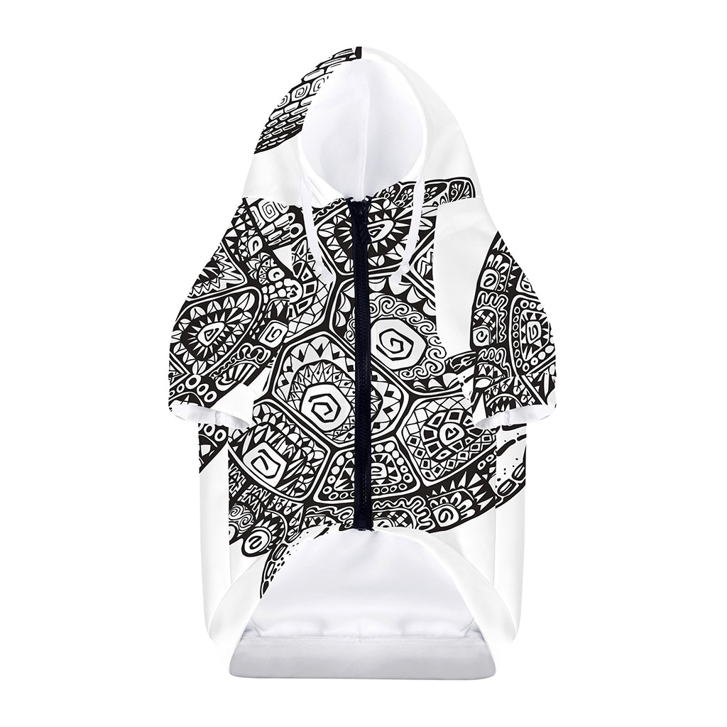 Zentangle Sea Turtle Print Dog Zip Up Hoodie