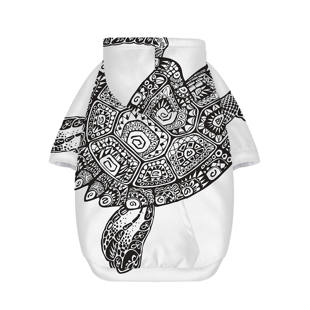 Zentangle Sea Turtle Print Dog Zip Up Hoodie